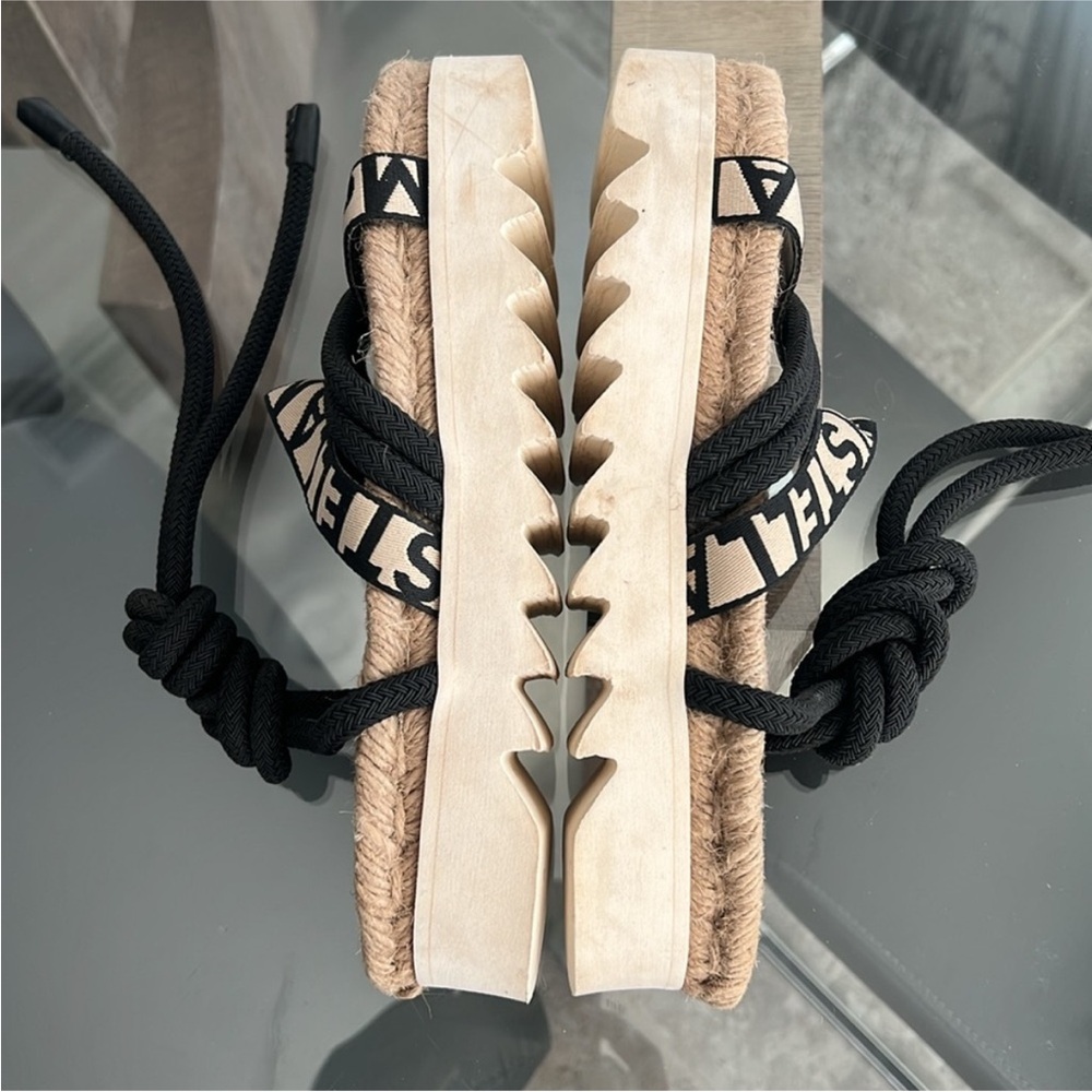 Stella McCartney Gaia Sandals in Black & Cream - Picture 7 of 13